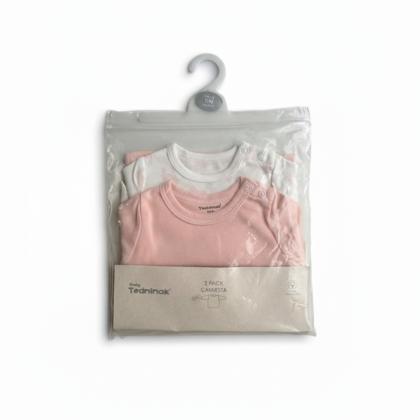 Set de 2 camisetas de algodón bebé