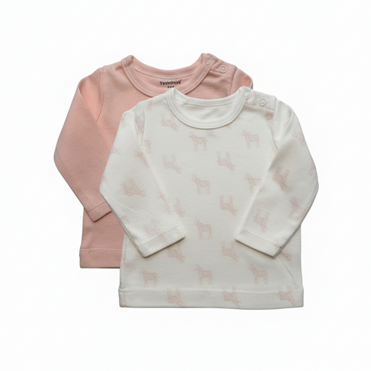 Set de 2 camisetas de algodón bebé